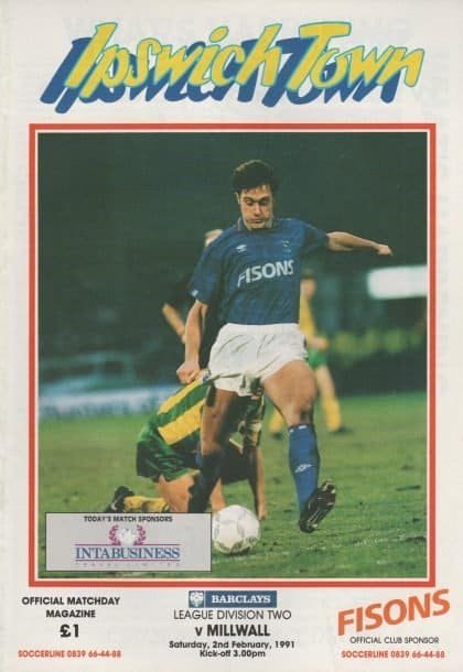 Ipswich Town v Millwall 02-Feb-1991