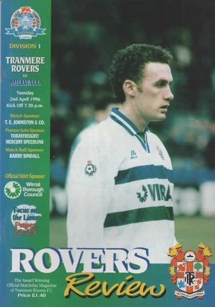 Tranmere Rovers v Millwall 02-Apr-1996