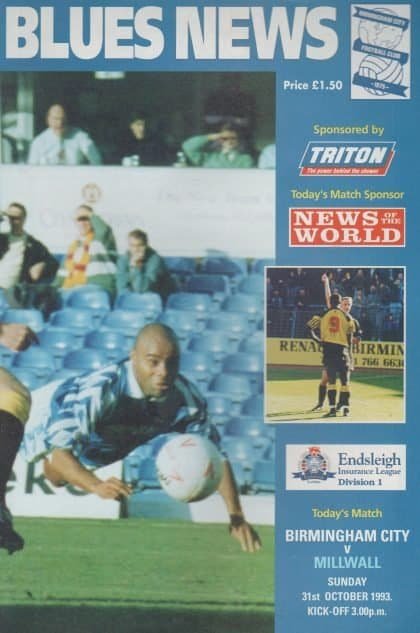 Birmingham City v Millwall 31-Oct-1993