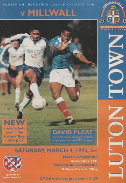 Luton Town v Millwall 04-Mar-1995
