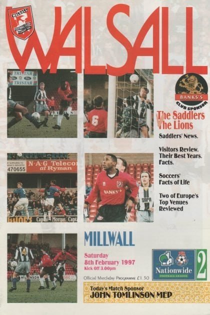 Walsall v Millwall 08-Feb-1997