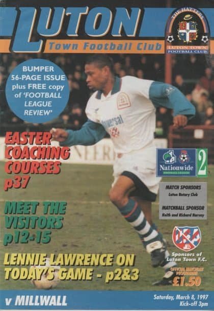 Luton Town v Millwall 08-Mar-1997
