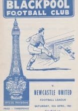 Blackpool v Newcastle United  15-Apr-1961