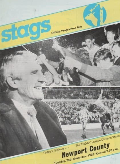 Mansfield Town v Newport County 25-Nov-1986