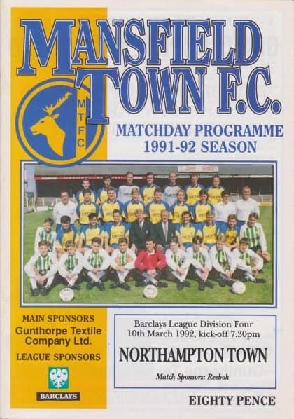 Mansfield Town v Northampton Town 10-Mar-1992