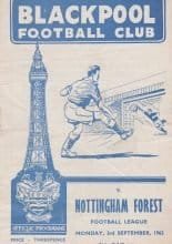Blackpool v Nottingham Forest 03-Sep-1962