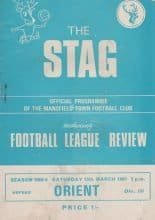 Mansfield Town v Leyton Orient  15-Mar-1969