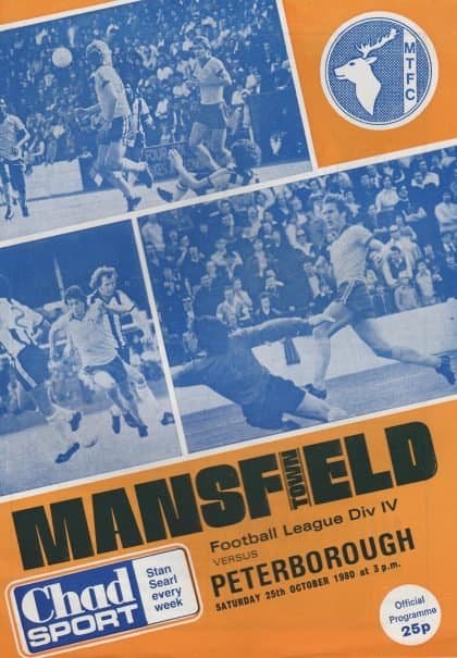 Mansfield Town v Peterborough United  25-Oct-1980