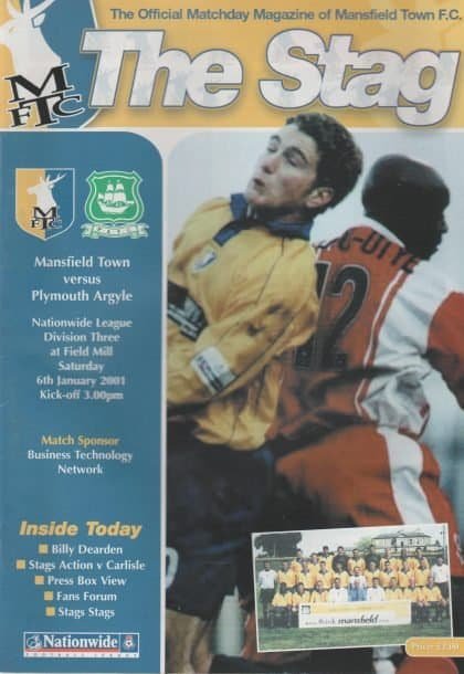 Mansfield Town v Plymouth Argyle 06-Jan-2001