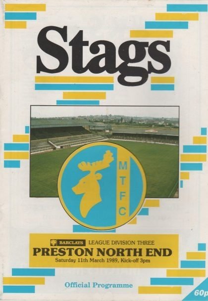 Mansfield Town v Preston North End  11-Mar-1989
