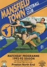 Mansfield Town v Preston North End 24-Oct-1992