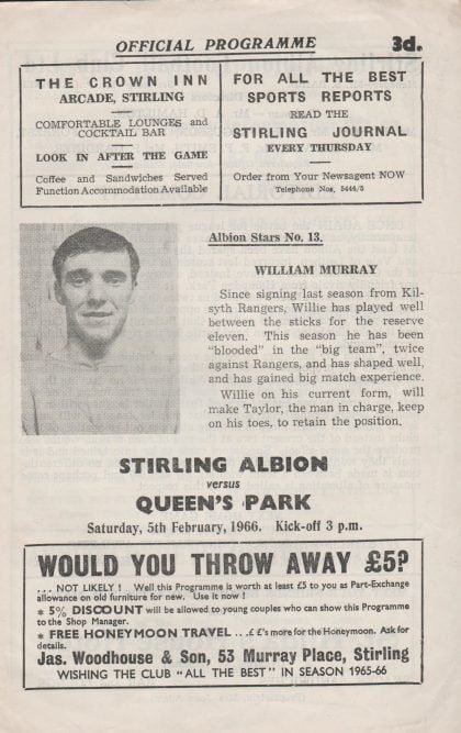 Stirling Albion v Queens Park 05-Feb-1966
