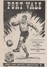 Port Vale v Reading 22-Feb-1958