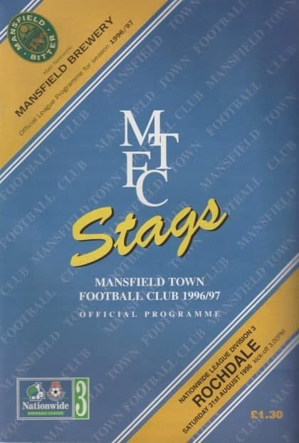 Mansfield Town v Rochdale 31-Aug-1996