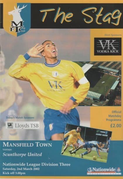 Mansfield Town v Scunthorpe United  02-Mar-2002