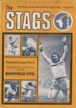 Mansfield Town v Sheffield United  08-Oct-1977