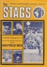Mansfield Town v Sheffield Wednesday 16-Sep-1978