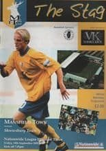 Mansfield Town v Shrewsbury Town 14-Sep-2001