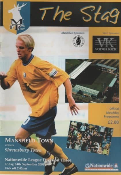 Mansfield Town v Shrewsbury Town 14-Sep-2001