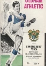 Oldham Athletic v Shrewsbury Town 22-Feb-1964