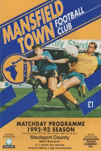 Mansfield Town v Stockport County 10-Oct-1992