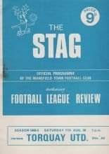 Mansfield Town v Torquay United 17-Aug-1968