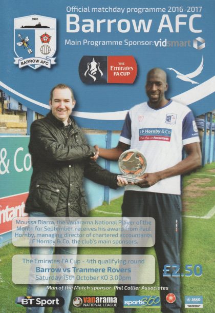 Barrow v Tranmere Rovers 15-Oct-2016