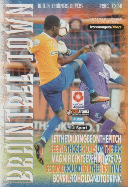 Braintree Town v Tranmere Rovers 19-Nov-2016