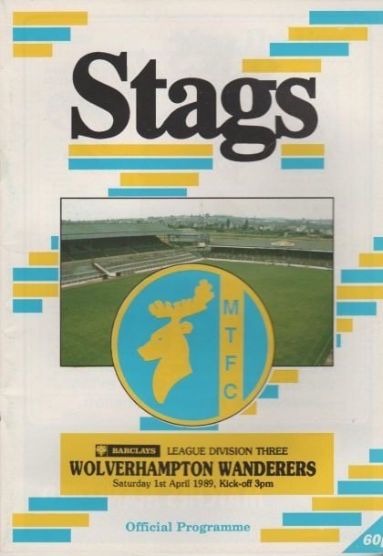 Mansfield Town v Wolverhampton Wanderers  01-Apr-1989