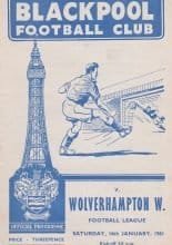 Blackpool v Wolverhampton Wanderers 14-Jan-1961
