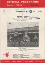 Brentford v York City 04-Sep-1965