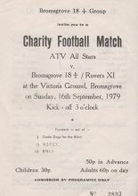 ATV All Stars v Bromsgrove 18 + / Rovers XI  16-Sep-1979