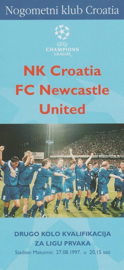 NK Croatia v Newcastle United  27-Aug-1997
