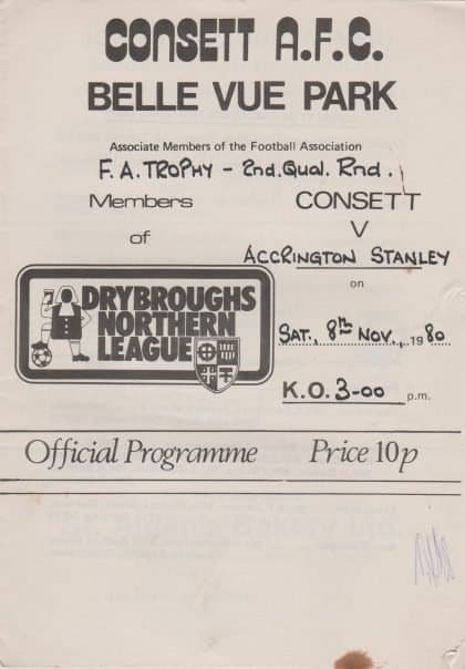 Consett v Accrington Stanley 08-Nov-1980