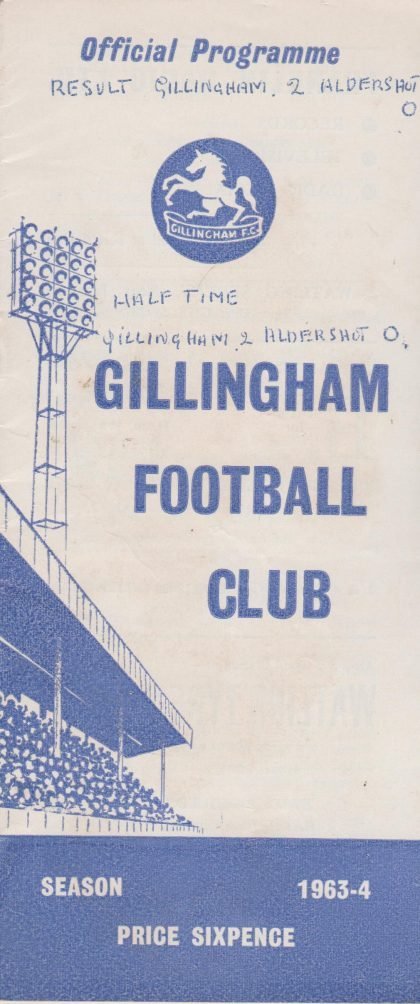 Gillingham v Aldershot 27-Mar-1964