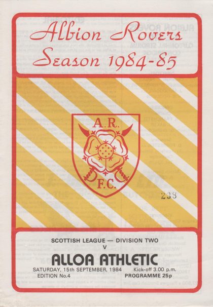 Albion Rovers v Alloa Athletic 15-Sep-1984
