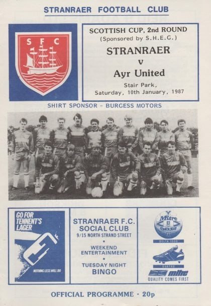 Stranraer v Ayr United 10-Jan-1987
