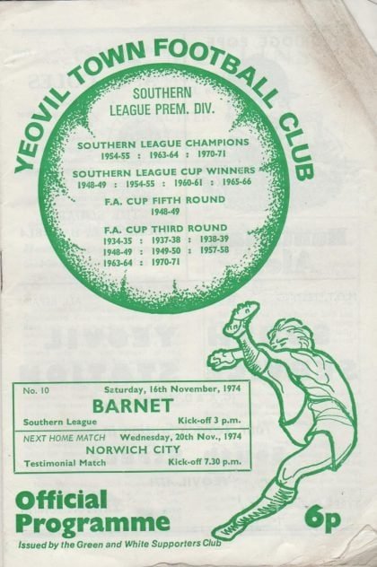 Yeovil Town v Barnet 16-Nov-1974