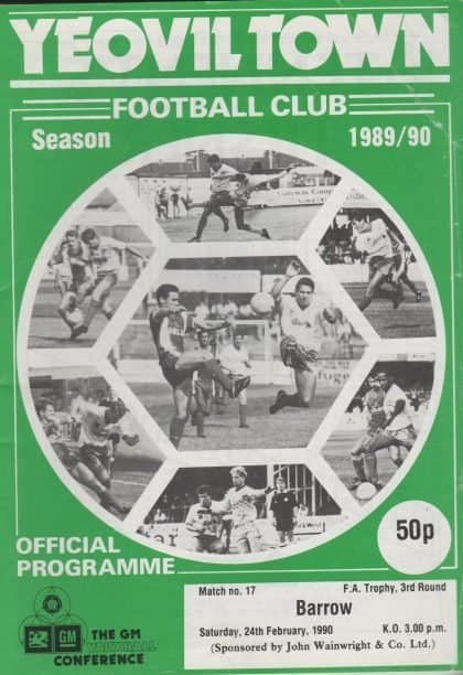 Yeovil Town v Barrow 24-Feb-1990