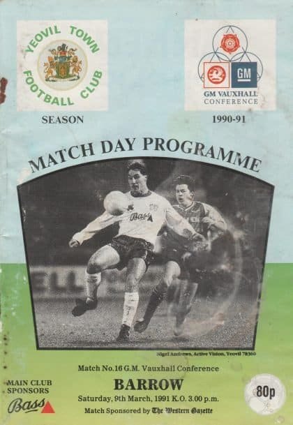 Yeovil Town v Barrow 09-Mar-1991