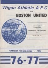 Wigan Athletic v Boston United  19-Jan-1977