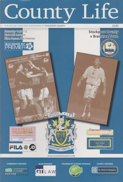 Stockport County v Braintree Town  04-Apr-2012