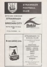 Stranraer v Brechin City 31-Jan-1981