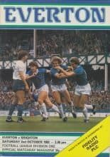 Everton v Brighton and Hove Albion  02-Oct-1982