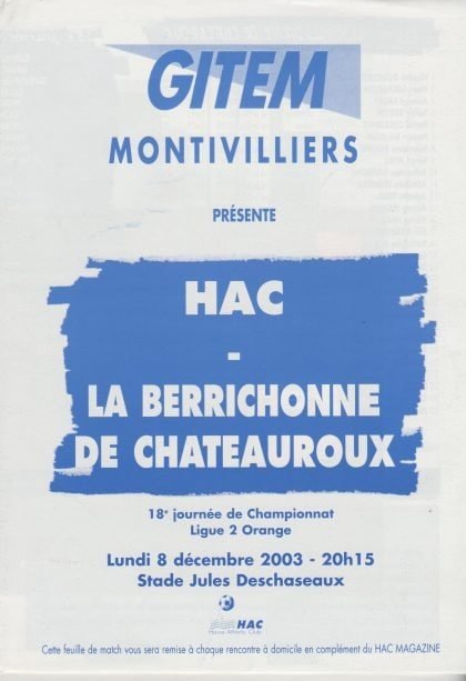 Le Havre v La Berrichonne De Chateauroux  08-Dec-2003