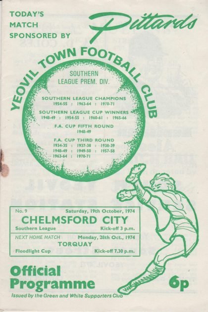 Yeovil Town v Chelmsford City 19-Oct-1974