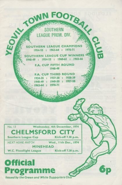 Yeovil Town v Chelmsford City 04-Dec-1974