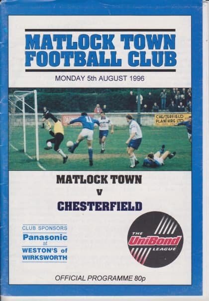Matlock Town v Chesterfield 05-Aug-1996