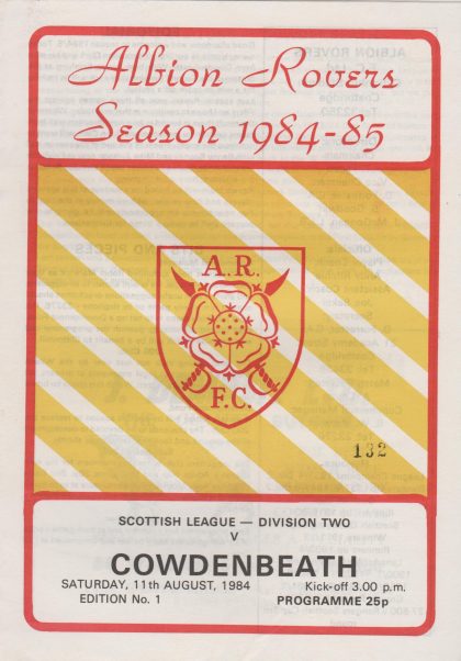 Albion Rovers v Cowdenbeath 11-Aug-1984