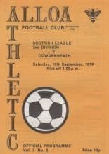Alloa Athletic v Cowdenbeath  16-Sep-1978